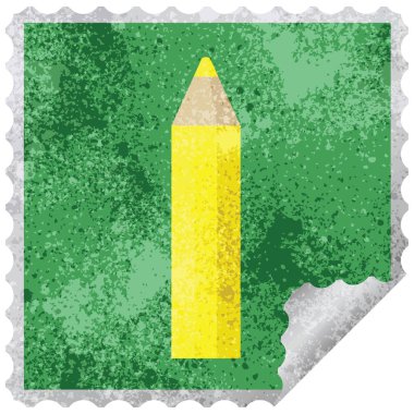 kalem grafik kare etiket damga boyama sarı