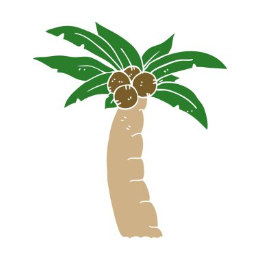 düz renk tarzı çizgi film palmiye ağacı