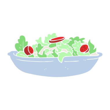 düz renk illüstrasyon salatası