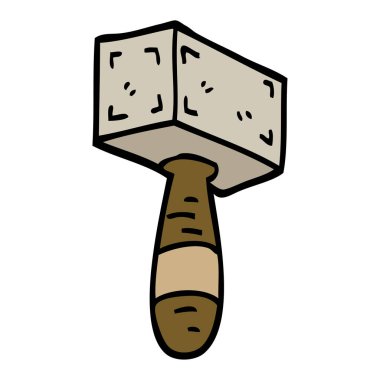 elle çizilmiş doodle tarzı çizgi film çekiç