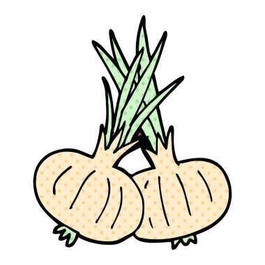 çizgi film doodle filizlenen soğan 