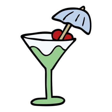 karikatür doodle kokteyl, vektör