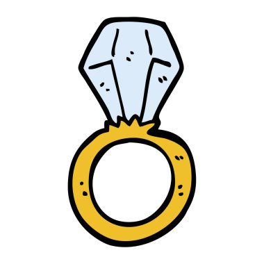 elle çizilmiş doodle tarzı çizgi film nişan yüzüğü