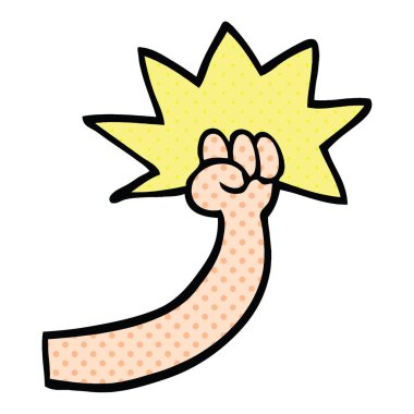 kol yumruk çizgi roman tarzı çizgi film