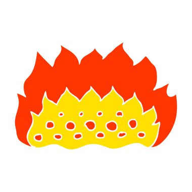 alevler düz renkli çizimi