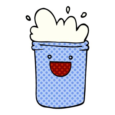 çizgi film doodle mutlu içecekler