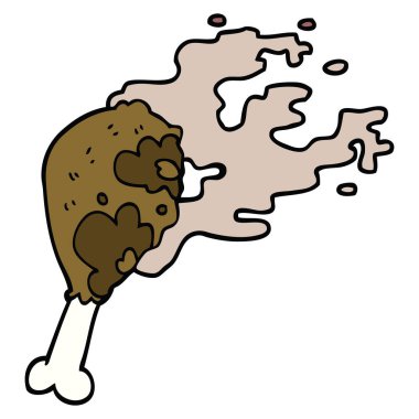 çizgi film doodle pişmiş tavuk budu