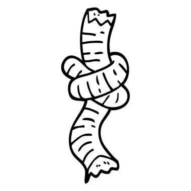 siyah beyaz çizgi film ip bağladılar