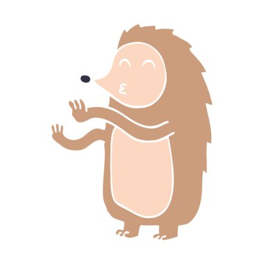 çizgi film doodle mutlu kirpi