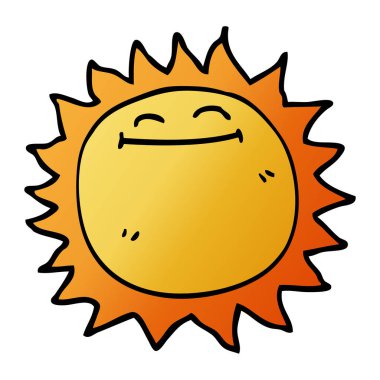 çizgi film doodle parlayan güneş