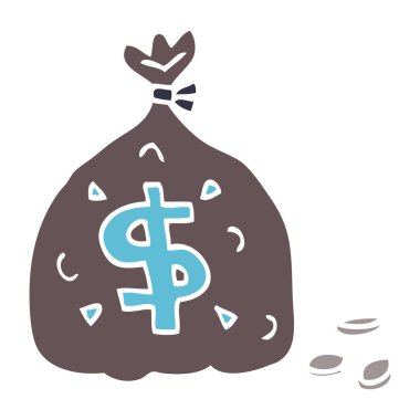 çizgi film doodle dolar torba