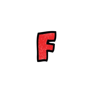 çizgi film doodle harf f