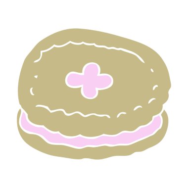 Bisküvi düz renkli çizimi