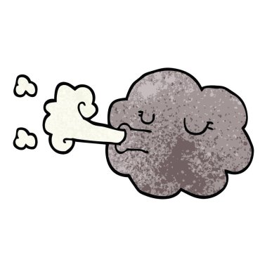 bir fırtına üfleme karikatür doodle bulut