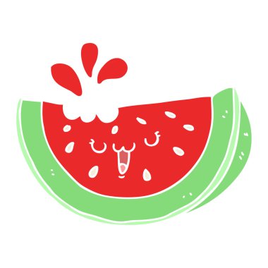 düz renk tarzı çizgi film karpuz