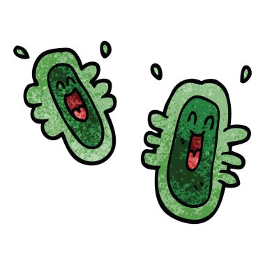 karikatür mutlu mikroplar doodle