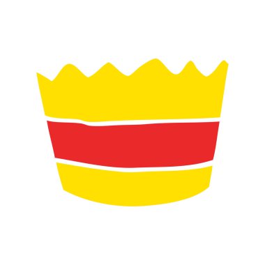 düz renk tarzı çizgi film muffin 