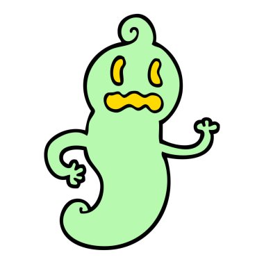 elle çizilmiş doodle tarzı çizgi film ürkütücü hayalet