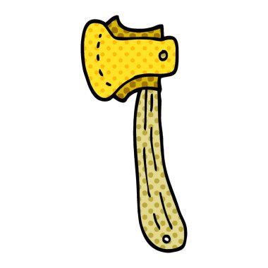 çizgi film doodle uzun balta