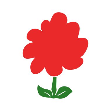 düz renk tarzı çizgi film çiçek