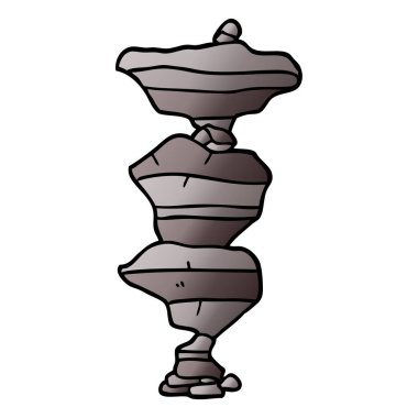 Doodle kayalar karikatür, illüstrasyon vektör