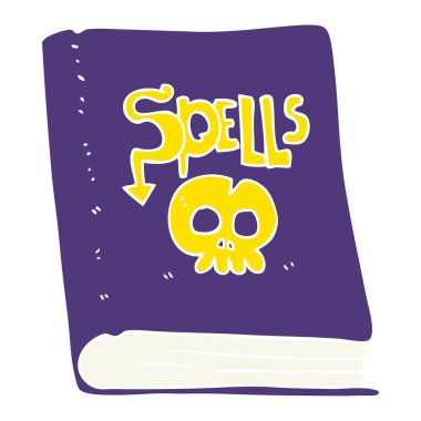 büyü kitabı düz renkli çizimi