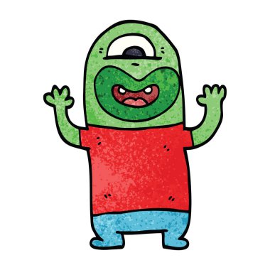 çizgi film doodle uzaylı canavar