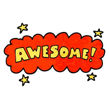 dokulu grunge illüstrasyon karikatür harika işareti