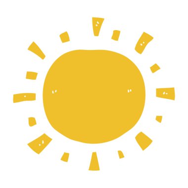 düz renk tarzı çizgi film güneş