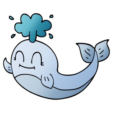 mutlu bir balinanın karikatür doodle