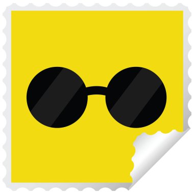 güneş gözlüğü grafik kare etiket damga