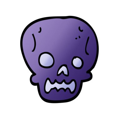 çizgi film doodle Cadılar Bayramı kafatası