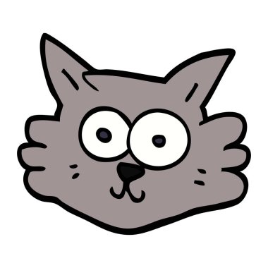 karikatür kedi yüz doodle