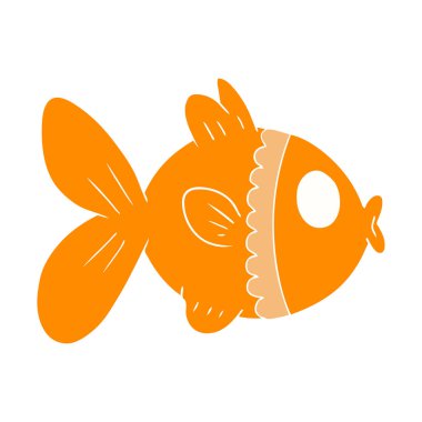 düz renk tarzı çizgi film Japon balığı