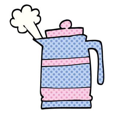 çizgi roman tarzı çizgi film su ısıtıcısı