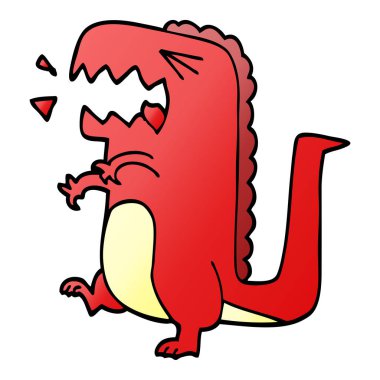 çizgi film doodle kükreyen dinozor