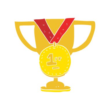 Spor Kupa düz renkli çizimi