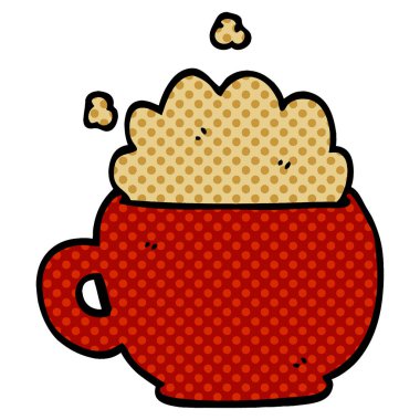 çizgi film doodle köpük latte