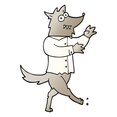 vektör degrade illüstrasyon karikatür kurtadam