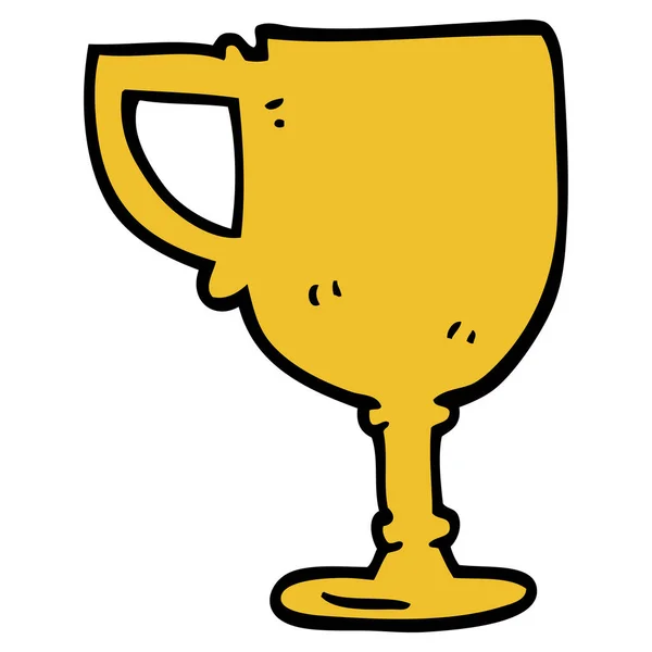Γελοιογραφία Doodle Χρυσό Κύπελλο — Διανυσματικό Αρχείο