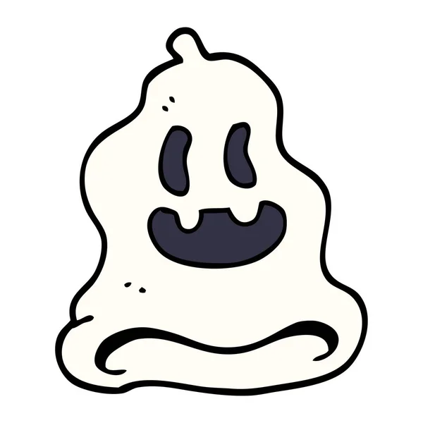 Dibujos Animados Garabato Fantasma Espeluznante — Vector de stock