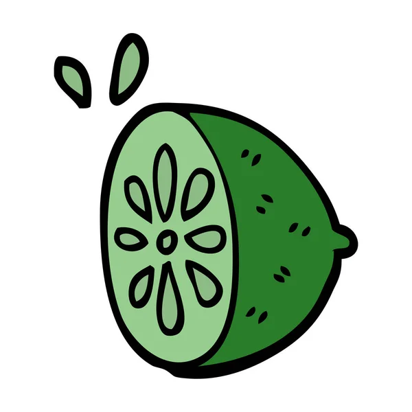 Dibujos Animados Garabato Lima Fruta — Vector de stock