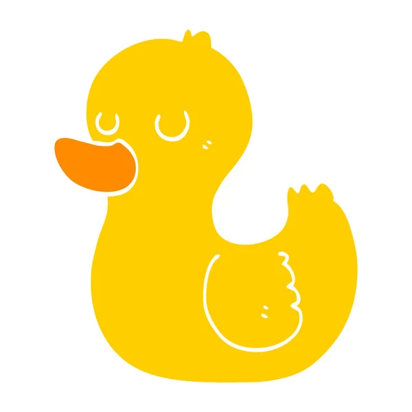Flat Color Style Cartoon Duck — Stock Vector