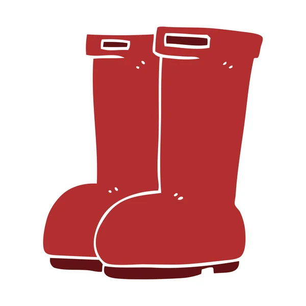 Cartone Animato Doodle Wellies Rossi — Vettoriale Stock