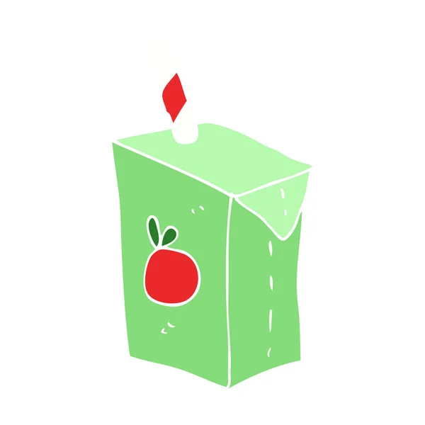 Flat Color Illustration Juice Box — Stock Vector