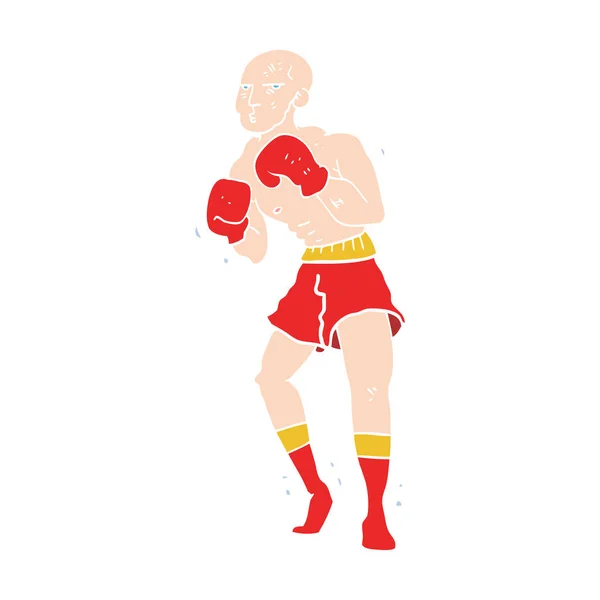 Ilustración Color Plano Boxeador — Archivo Imágenes Vectoriales