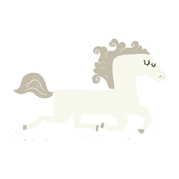 Flachfarbige Illustration Des Laufenden Pferdes — Stockvektor