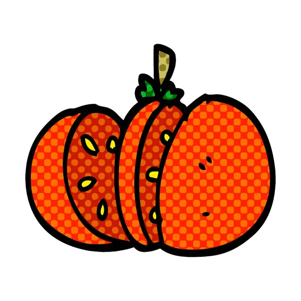 Desenho Animado Doodle Tomate Fatiado — Vetor de Stock