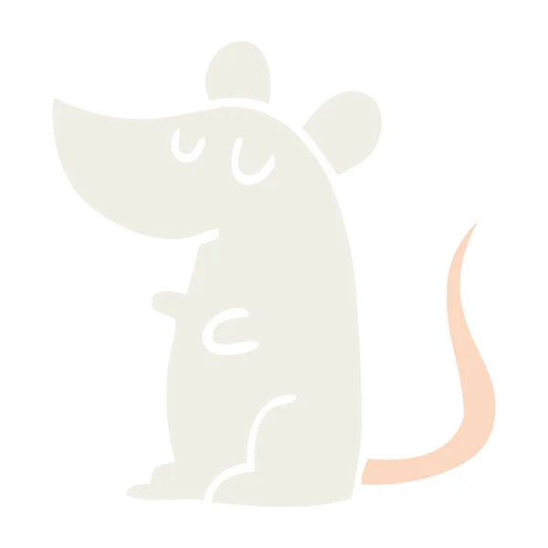 Επίπεδη Χρώμα Ποντίκι Καρτούν Εικονογράφηση — Διανυσματικό Αρχείο