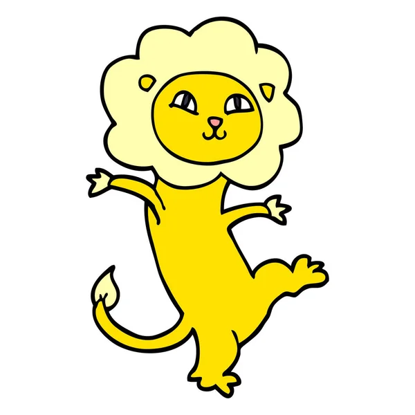 Tegnefilm Doodle Glad Løve – Stock-vektor